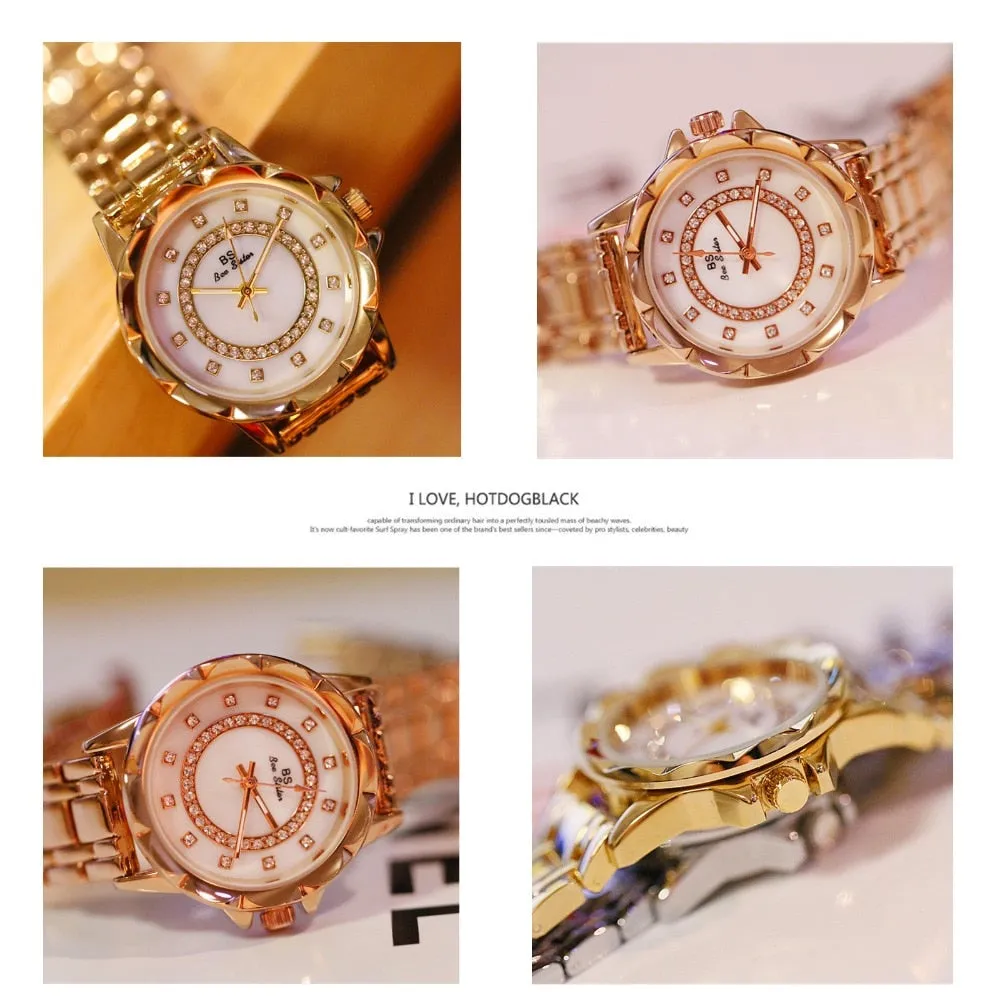 Diamond Women Watch Luxury Brand 2021 Rhinestone Elegant Ladies Watches Rose Gold Clock Wrist Watches For Women relogio feminino