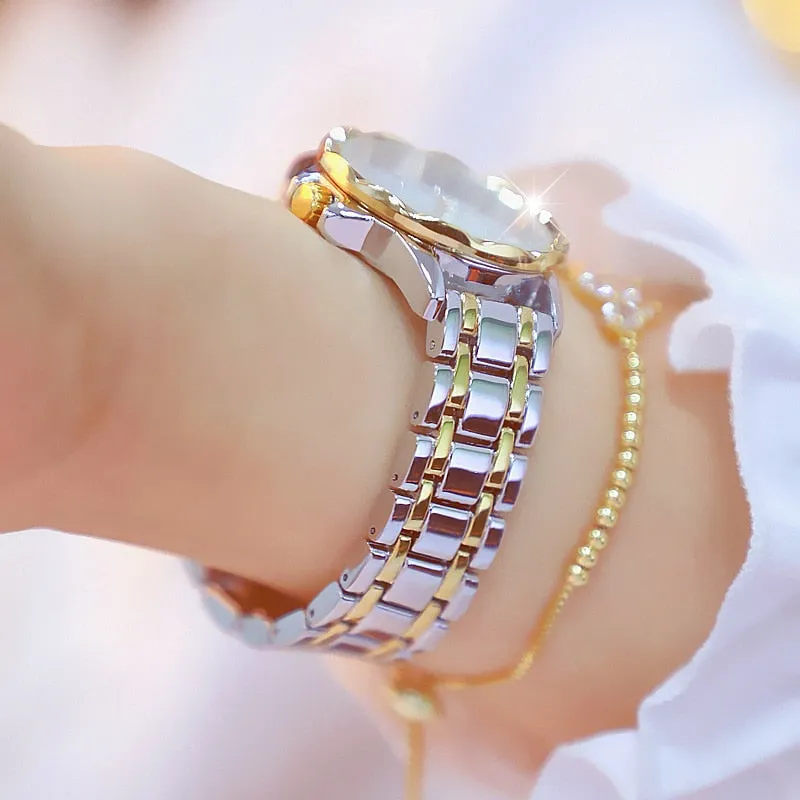 Diamond Women Watch Luxury Brand 2021 Rhinestone Elegant Ladies Watches Rose Gold Clock Wrist Watches For Women relogio feminino