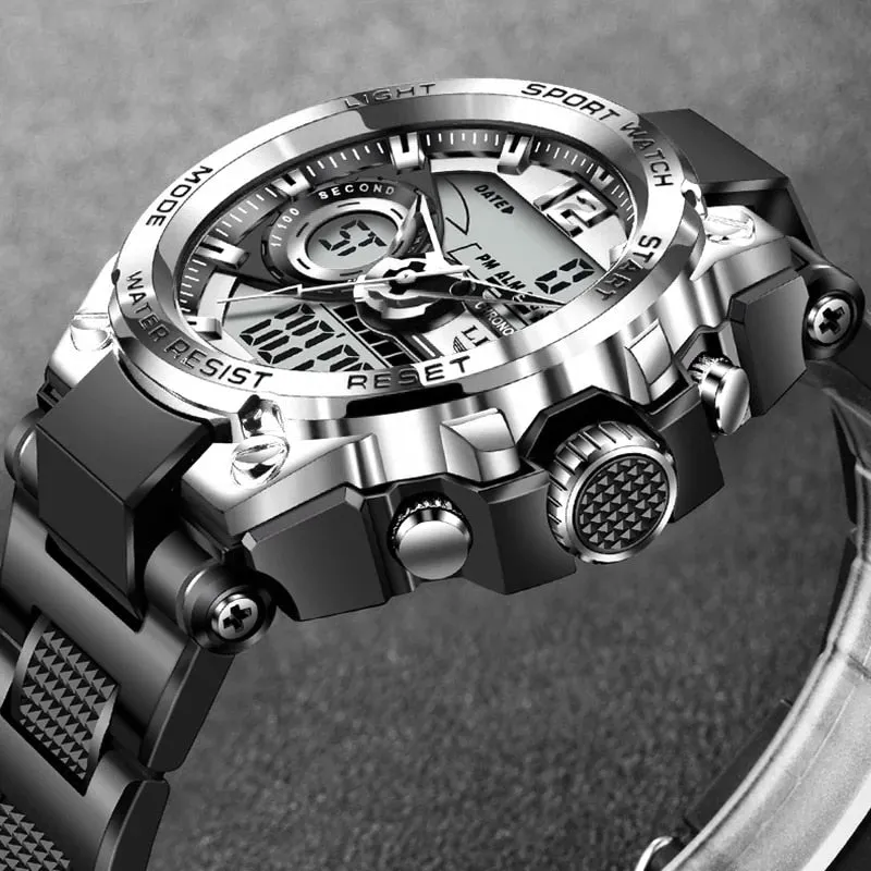 Digital Men Military Watch 50m Waterproof Wristwatch LED Quartz Clock Sport Watch Male Big Watches