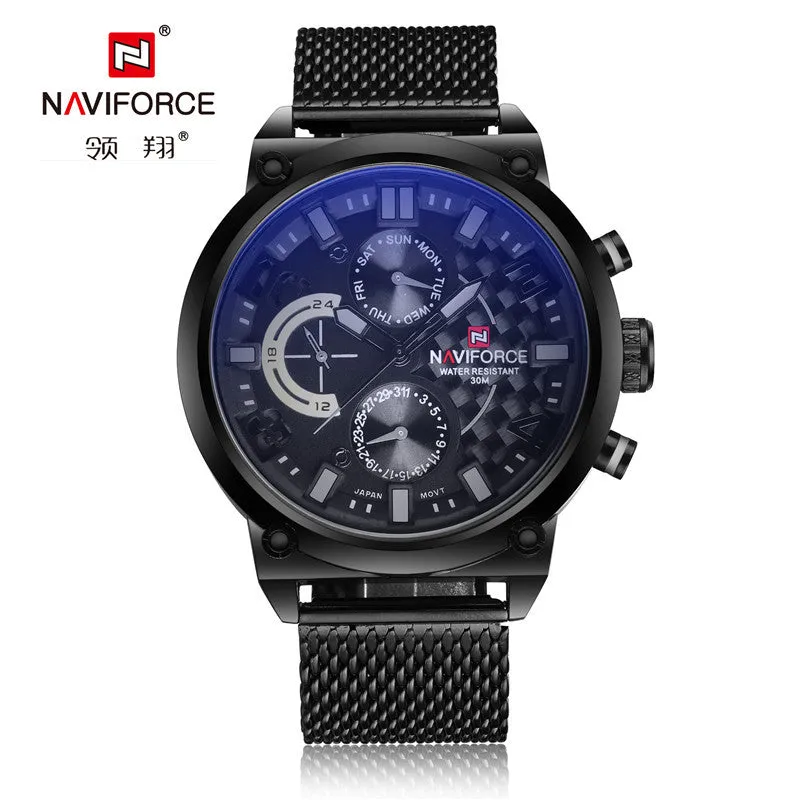 Fashion Casual Mens Watches Top Brand Luxury NAVIFORC Military Quartz Watch Men Waterproof Wristwatch