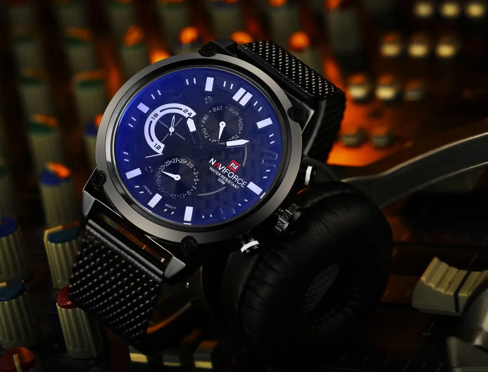 Fashion Casual Mens Watches Top Brand Luxury NAVIFORC Military Quartz Watch Men Waterproof Wristwatch