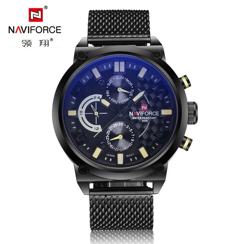 Fashion Casual Mens Watches Top Brand Luxury NAVIFORC Military Quartz Watch Men Waterproof Wristwatch