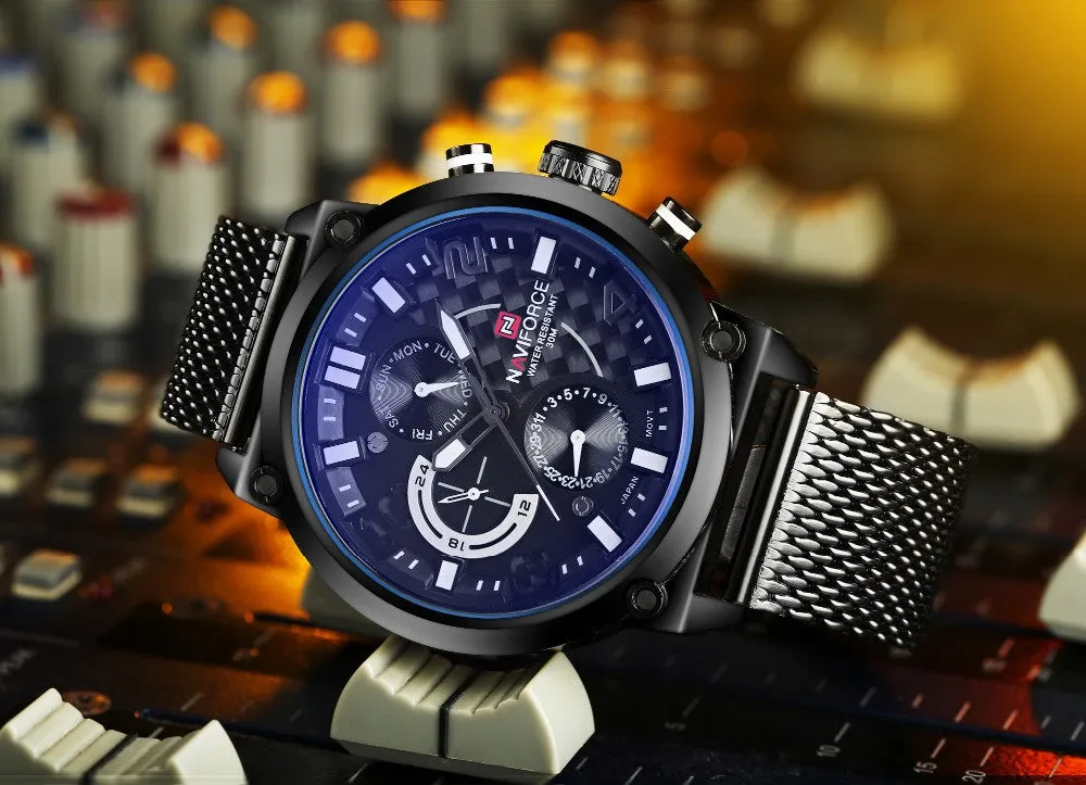 Fashion Casual Mens Watches Top Brand Luxury NAVIFORC Military Quartz Watch Men Waterproof Wristwatch