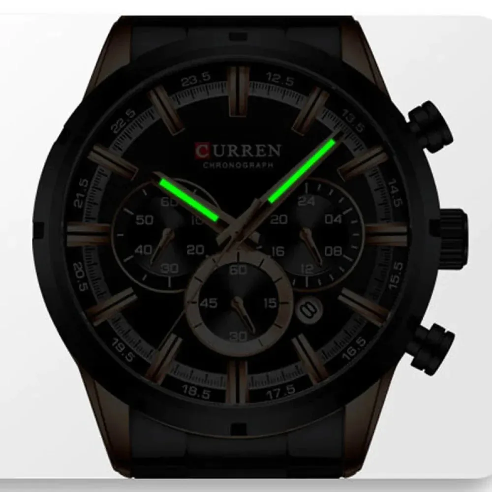 Fashion Watches with Stainless Steel Sports Chronograph Quartz Watch Men