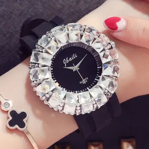 Fashion Women's Watch BlingBling Crystal Quartz Watches Women Silicone Band  Casual Ladies Wristwatches Relogio Feminino