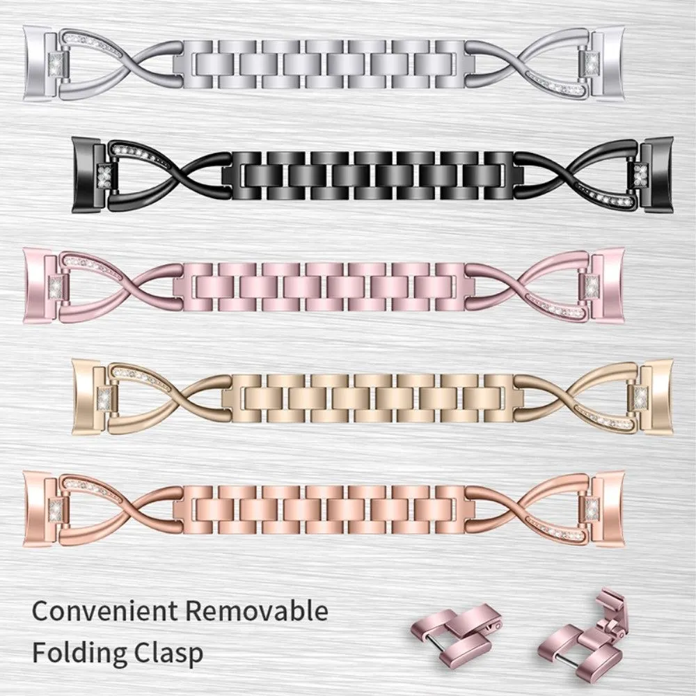 Fitbit Charge 5 Rhinestone X design watch strap - Rose Gold