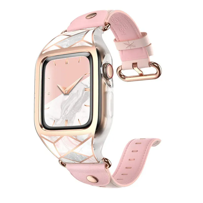 For Apple Watch Series 3 / 2 / 1 38Mm Cosmo Stylish Sporty Protective Bumper Case With Adjustable Strap Bands