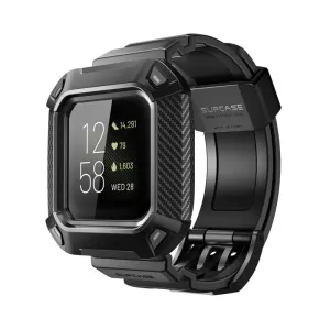 For Fitbit Versa 3 / Fitbit Sense Ub Pro Rugged Protective Wristband Case Band With Strap
