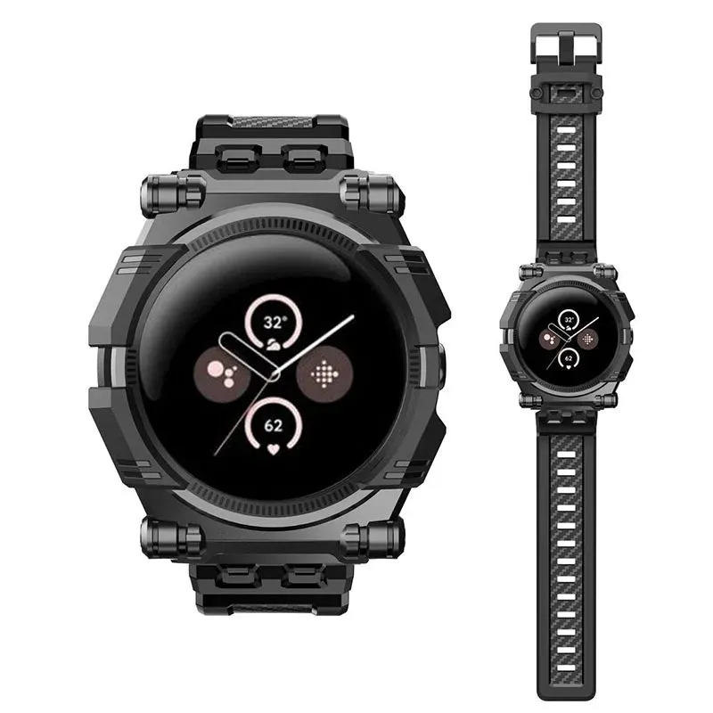For Google Pixel Watch 3/2/1 41mm Armorbox Shockproof Protective Watch Case with Strap Band