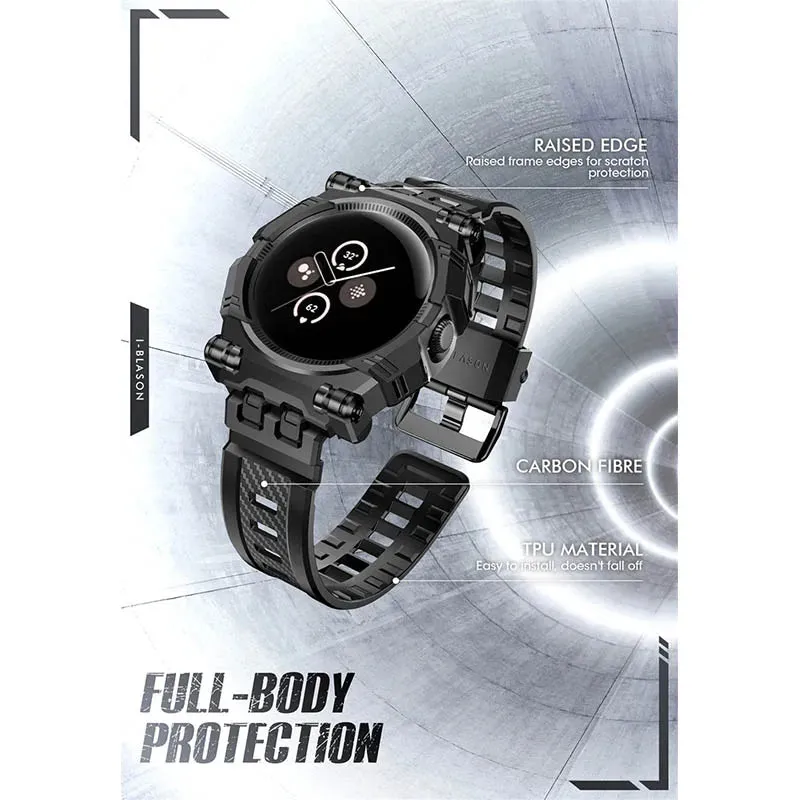 For Google Pixel Watch 3/2/1 41mm Armorbox Shockproof Protective Watch Case with Strap Band
