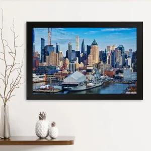 GADGETS WRAP Printed Photo Frame Matte Painting for Home Office Studio Living Room Decoration (14x11inch Black Framed) - High Rises Buildings In The Newyork City