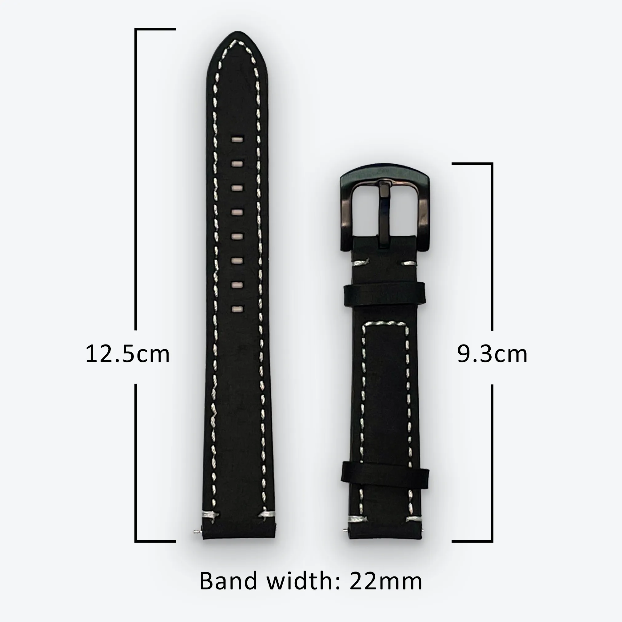 Genuine Leather Watch Band (22mm) for Samsung Galaxy & Garmin - Quick Release