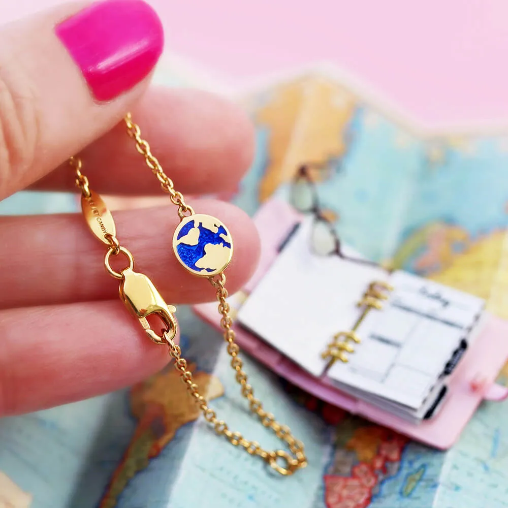 Globe Bracelet, Solid Gold