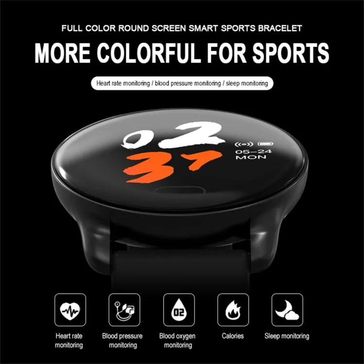 K9 Smart Health Monitor Bracelet with 1.22" Color Screen, Call and Sleep Alerts, Heart Rate, Blood Pressure, and Oxygen Tracking