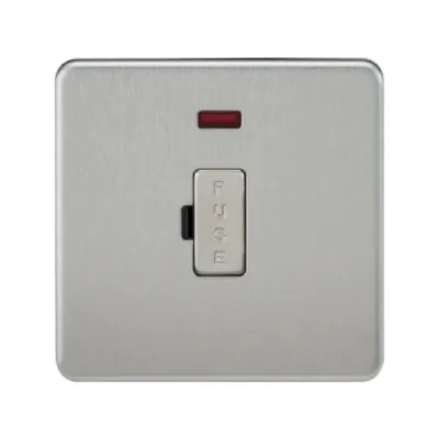 Knightsbridge Screwless 13A Unswitched Fused Connection Unit With Neon - Brushed Chrome