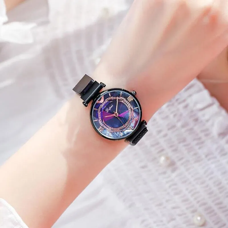 Ladies Magnetic Starry Sky Clock Luxury Women Watches Fashion Diamond Female Quartz Wristwatches Relogio Feminino Zegarek Damski