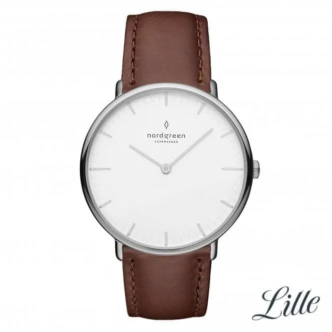Ladies Native Leather Silver 32mm Watch NR32SILEDBXX