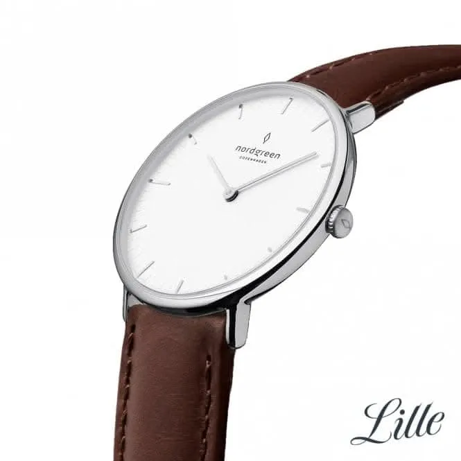 Ladies Native Leather Silver 32mm Watch NR32SILEDBXX