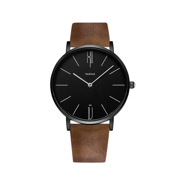 Luxury Men Watch Leather Quartz Wristwatches