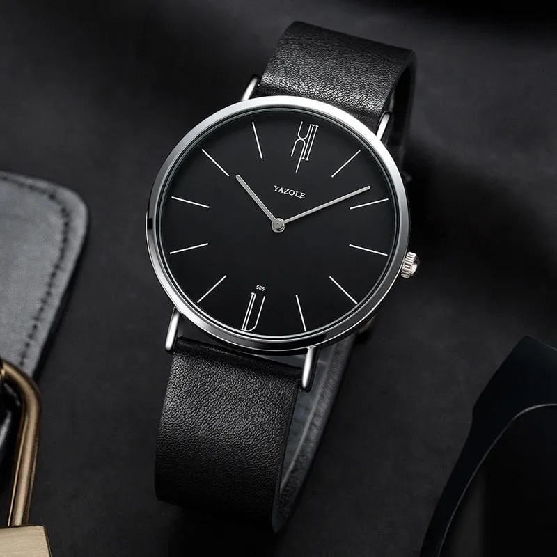 Luxury Men Watch Leather Quartz Wristwatches