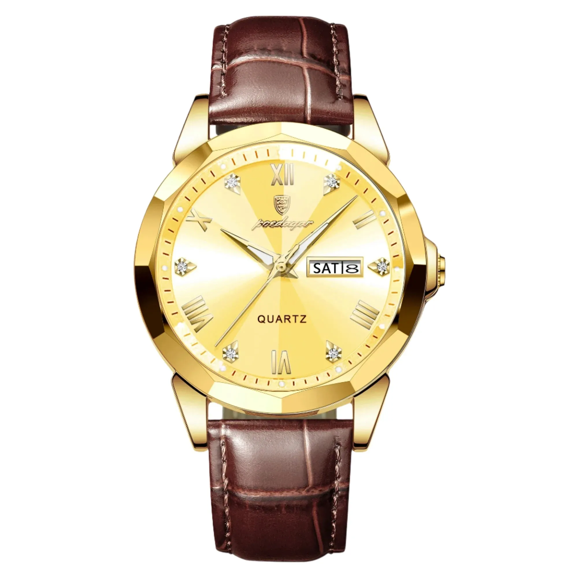 Luxury Men's Quartz Leather Watch