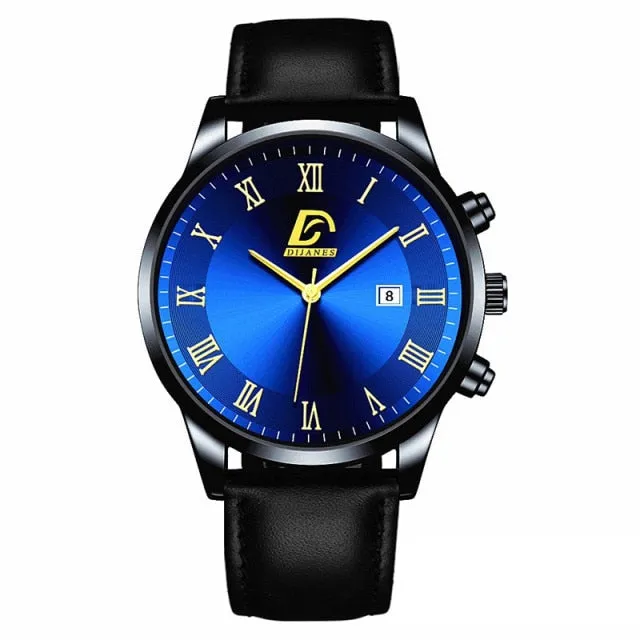 Luxury Minimalist Calendar Quartz Wrist Watch Men Business Casual Watch