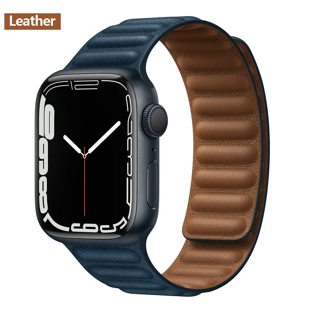 Magnetic Strap Leather Smart Watch Band