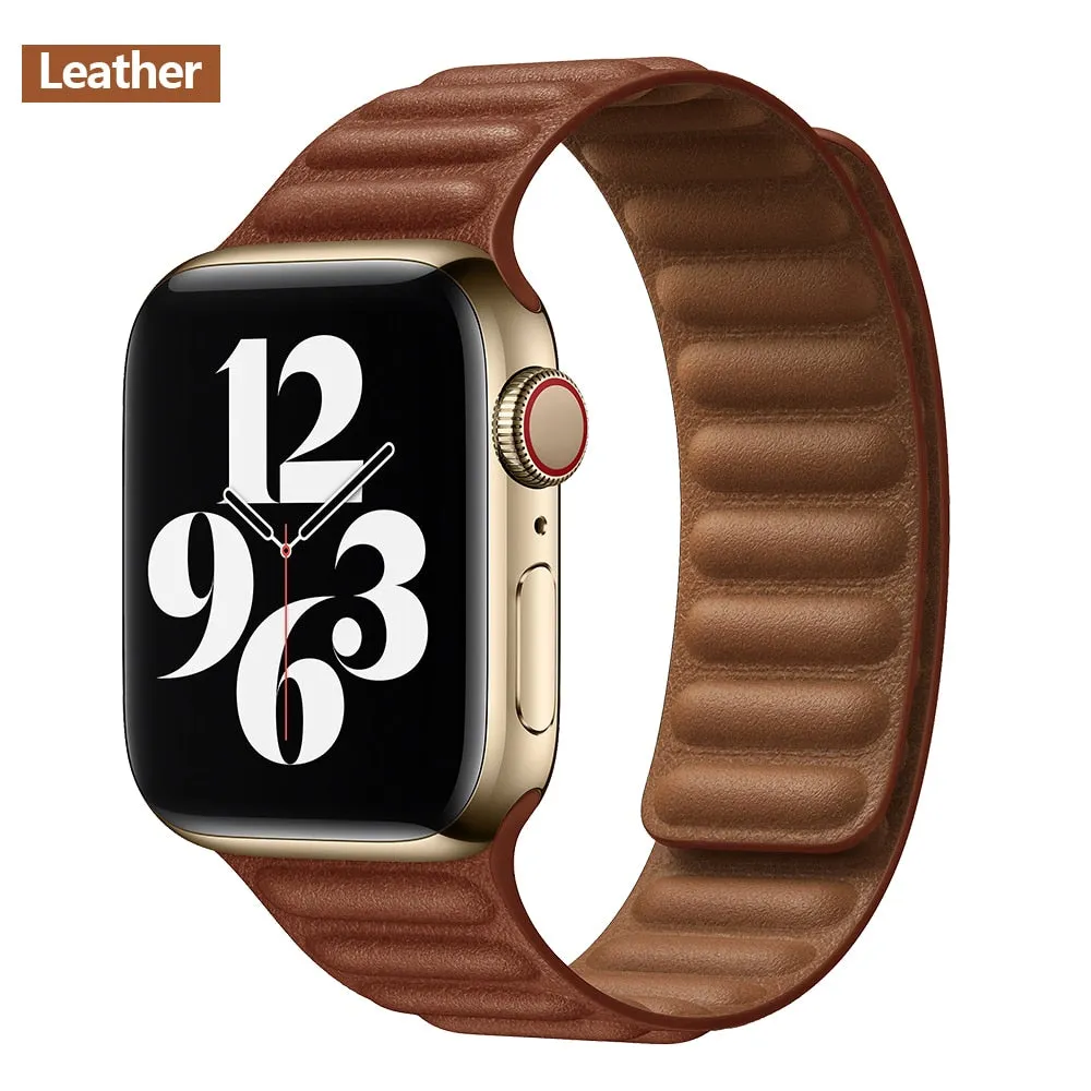 Magnetic Strap Leather Smart Watch Band