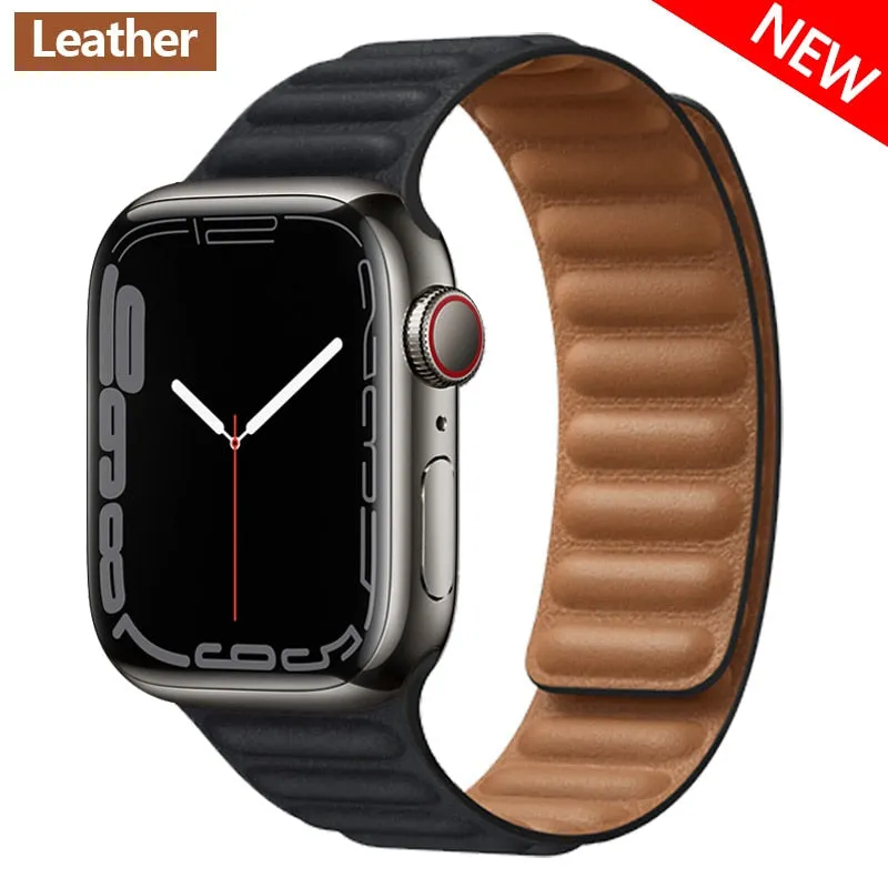Magnetic Strap Leather Smart Watch Band