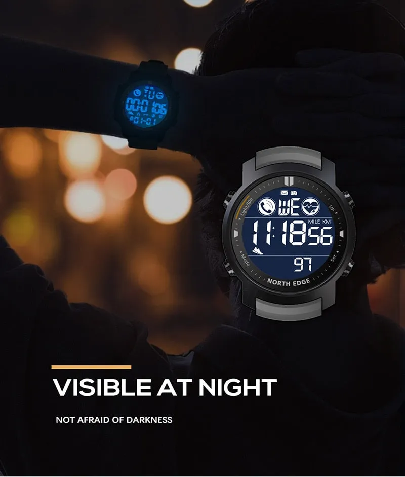 Men Digital Watch Military Waterproof 50M Running Sports Pedometer Stopwatch Watch