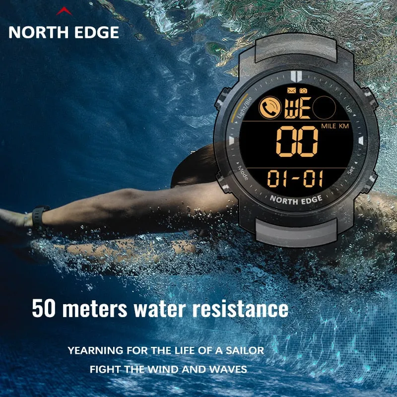 Men Digital Watch Military Waterproof 50M Running Sports Pedometer Stopwatch Watch