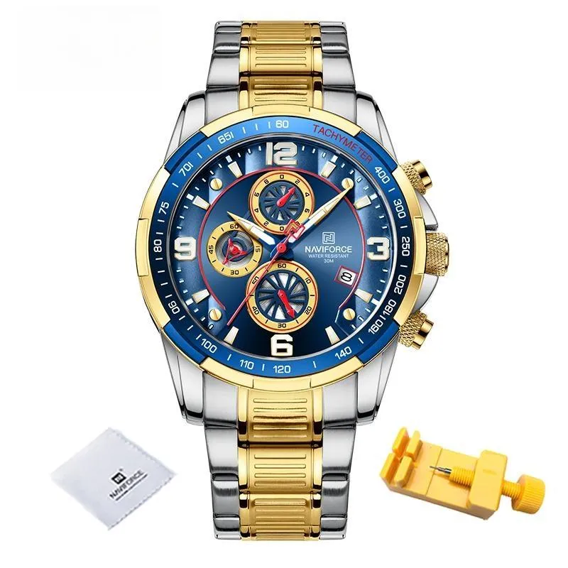 Men Wristwatch Stainless Steel Multifunction Waterproof Watches