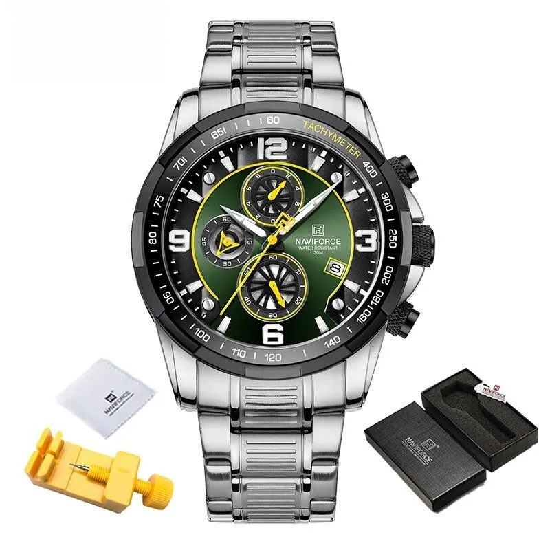 Men Wristwatch Stainless Steel Multifunction Waterproof Watches