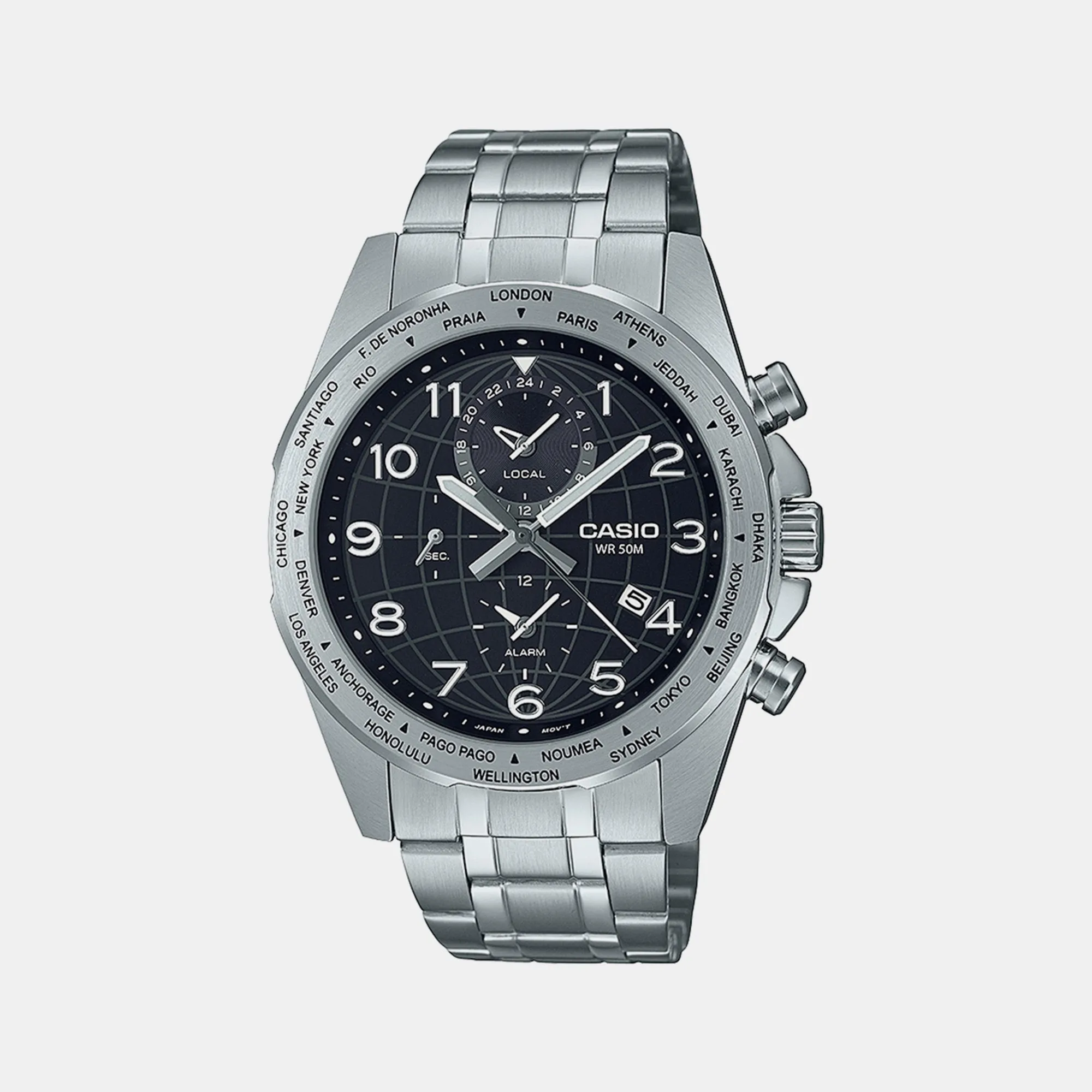 Men's Black Chronograph Stainless Steel Watch A2147 - MTP-W500D-1AVDF