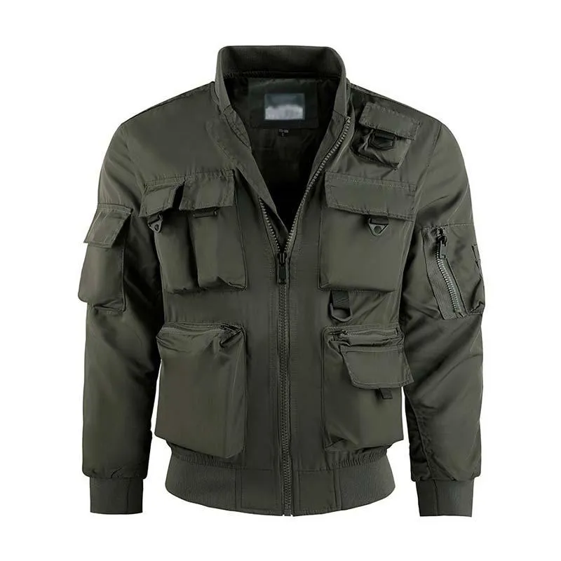 Men's Classic Casual Functional Multi-Pocket Zippered Workwear Jacket 60133638K
