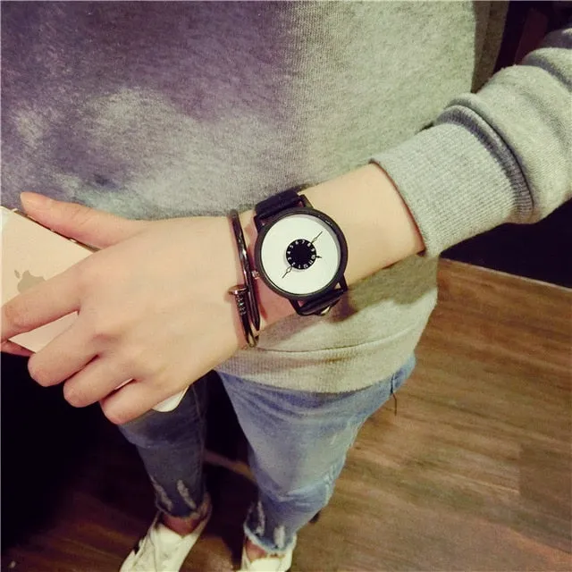 Men's Unique Minimalist Design Leather Watch