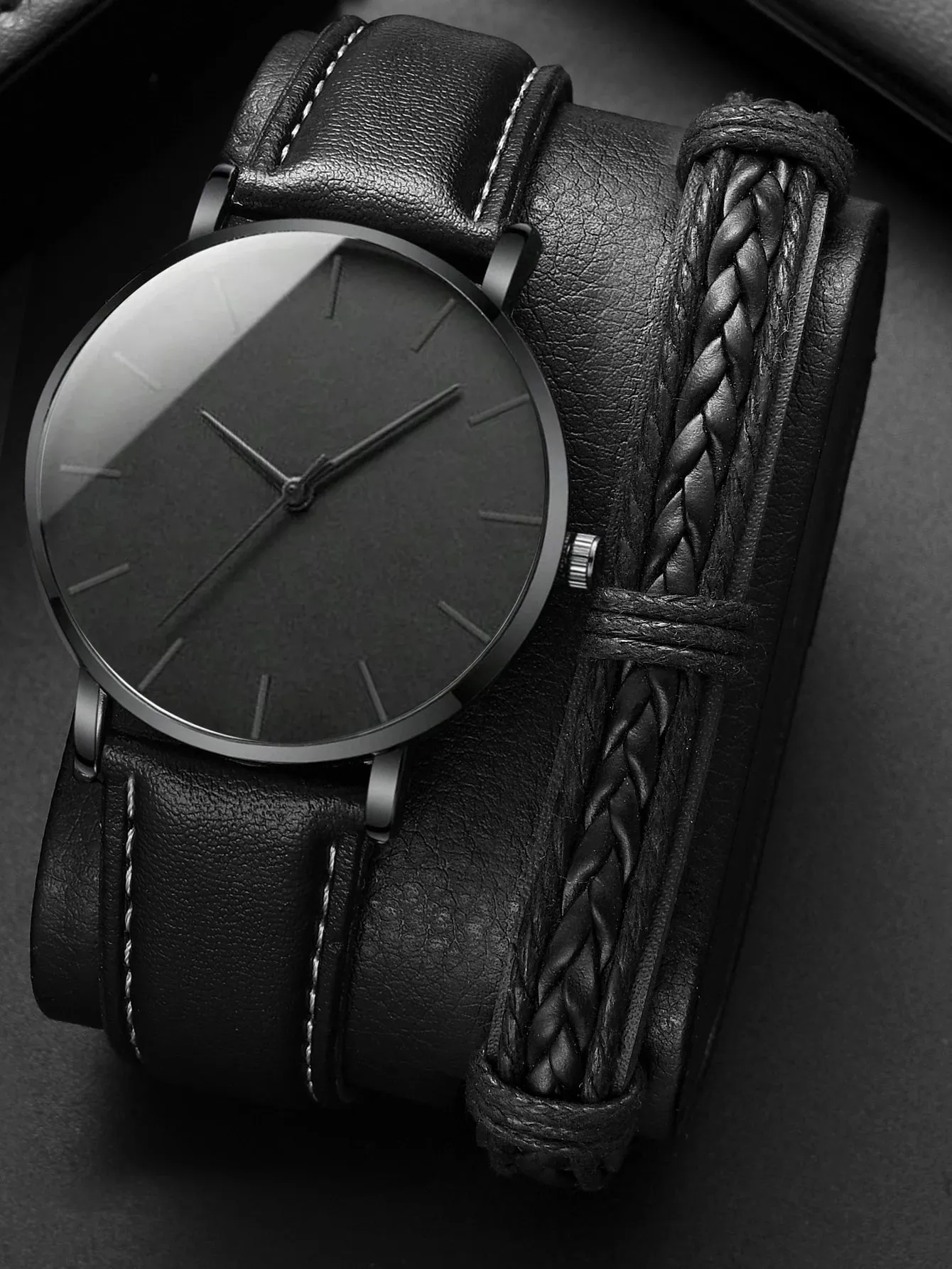 Minimalist Ultra Thin Men's Watch Set