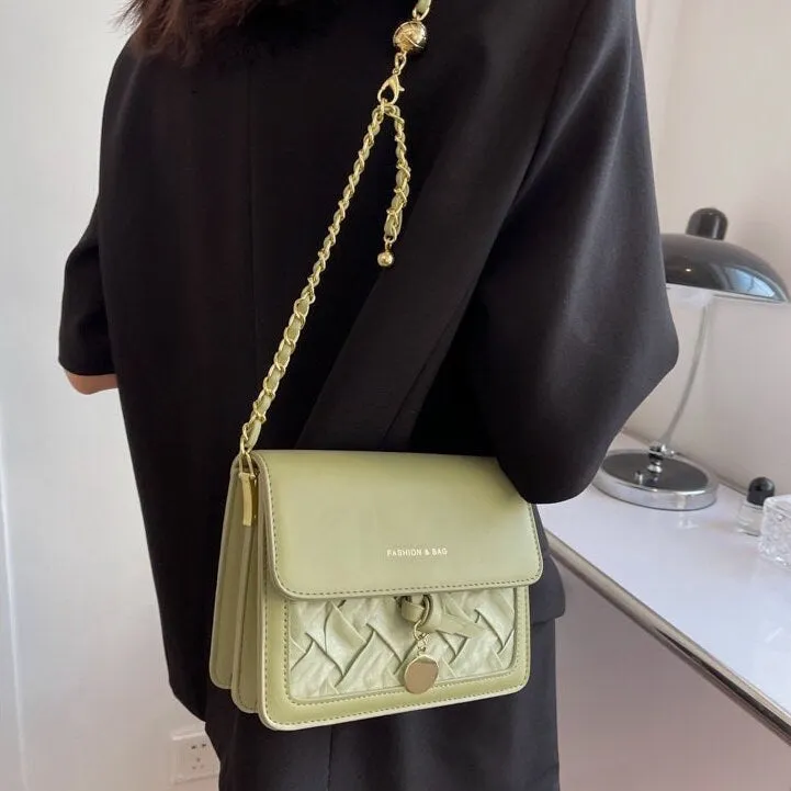 Minimalist Vegan Leather Crossbody Bag, Design Luxury Shoulder Handbag, Elegant Evening Clutch Bag for Women, Retro Square Messenger Bag