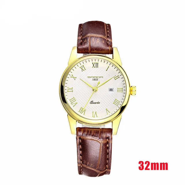 Minimalist Watch with Leather Strap