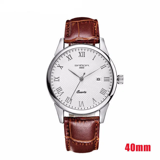 Minimalist Watch with Leather Strap