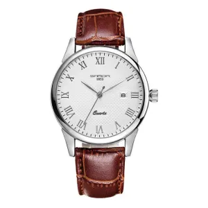 Minimalist Watch with Leather Strap
