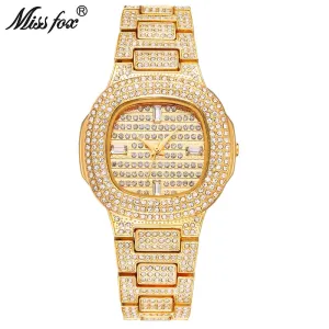 Miss Fox Brand Watch, Quartz Ladies Gold Fashion Wrist Watches