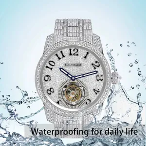 Moissanite Watches Luxury Brand Stainless Steel Machanical Wristwatches For Men Business Watch Luxury