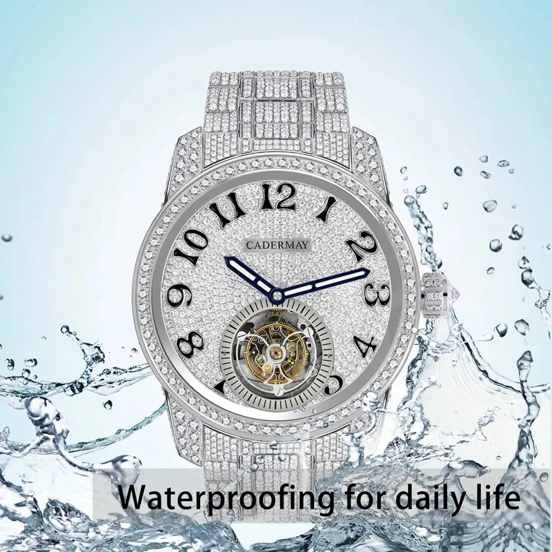 Moissanite Watches Luxury Brand Stainless Steel Machanical Wristwatches For Men Business Watch Luxury
