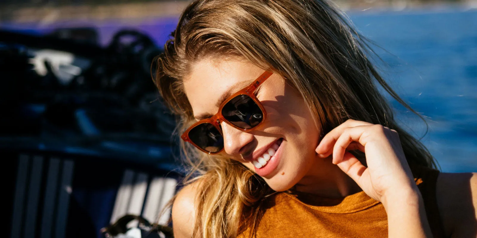Morro Polarized Sunglasses - Caramel / Green 12