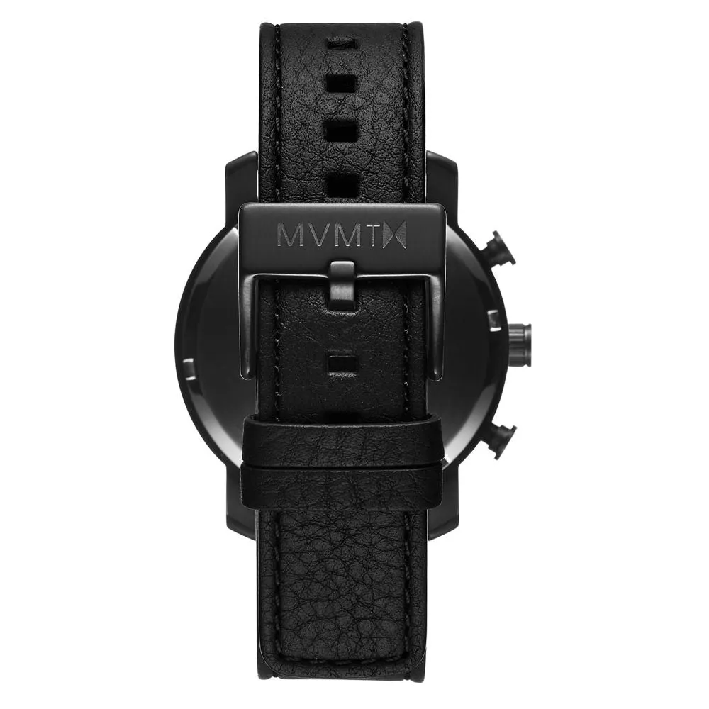 MVMT Chrono 40MM Black Leather Men's Watch - DMC02BLBL