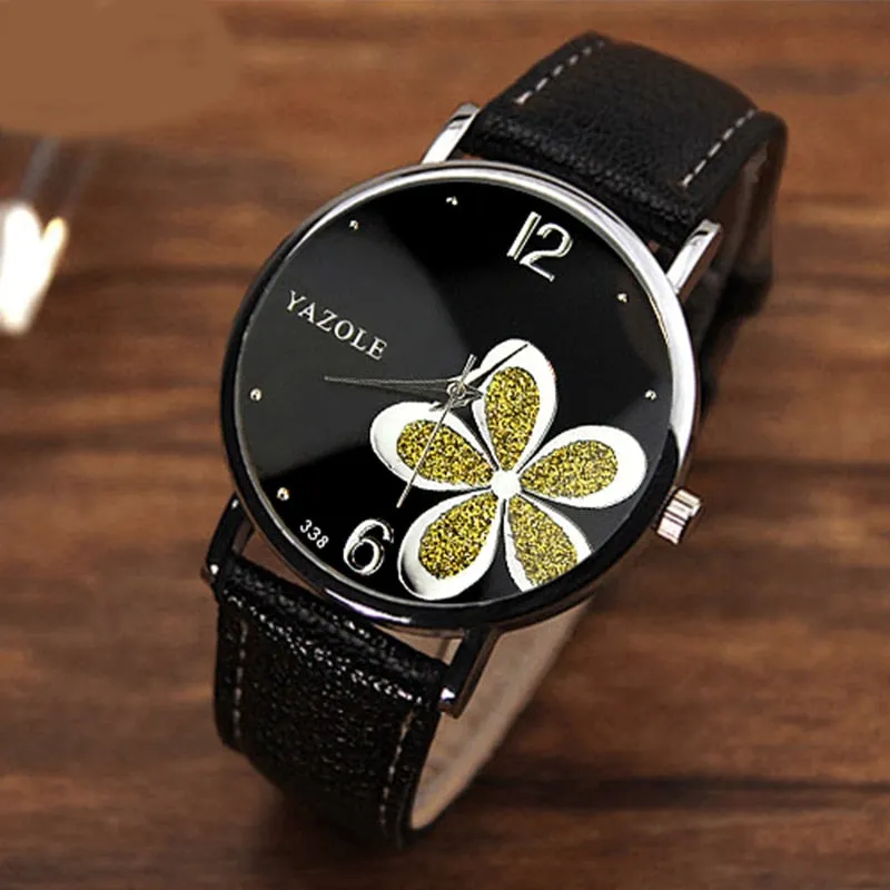 New Ultra-thin Fashion Watches Women Leather Strap Flower Female Clock Ladies Quartz Wrist Watch Montre Femme Relogio Feminino