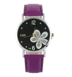 New Ultra-thin Fashion Watches Women Leather Strap Flower Female Clock Ladies Quartz Wrist Watch Montre Femme Relogio Feminino