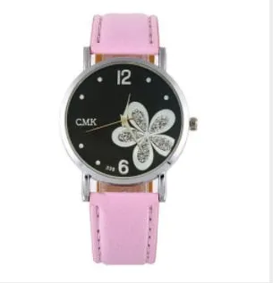 New Ultra-thin Fashion Watches Women Leather Strap Flower Female Clock Ladies Quartz Wrist Watch Montre Femme Relogio Feminino