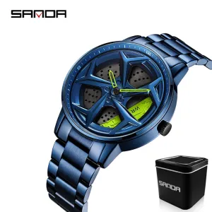 P1087 Top Brand Sport Car Wheel Rim Hub Watches for GTR Men Super Watch Stainless Steel Waterproof Wristwatch Male Reloj